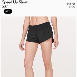 New Black Lululemon speed Up Short